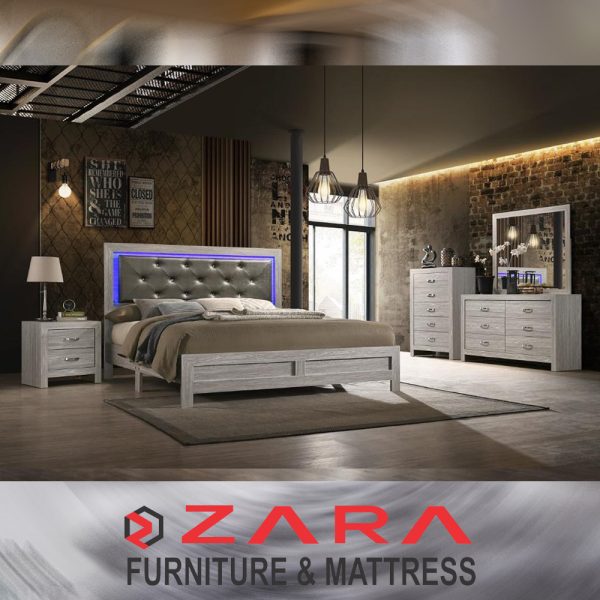 B100- GREY 5 PC Bedroom Set